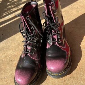 Dr.Martens Black and Pink 1460 Arcadia Boot